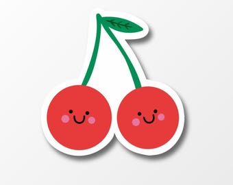 Süßer Kirschen Sticker; Kawaii Obst Sticker