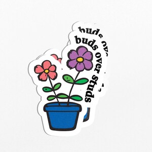 Sticker plante bourgeons sur clous pour ordinateur portable, bouteille d'eau, carnet