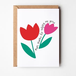 Mãe, obrigada por me ajudar a crescer, cartão para a mãe, cartão para o dia das mães, cartão de aniversário para a mãe
