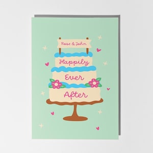 Personalisierte Happly Ever After Hochzeitskarte, personalisierte Hochzeitskarte, Glückwunschhochzeitskarte, Glückwunschkarte