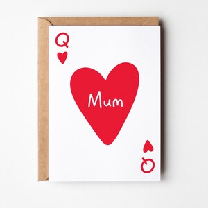 Tarjeta de la Reina de Corazones para mamá, tarjeta del Día de la Madre, tarjeta de cumpleaños para mamá