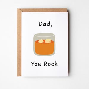 Tarjeta de juego de palabras "Papá, eres genial" con whisky para papá, tarjeta de cumpleaños o del Día del Padre