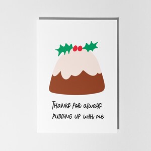 Merci pour la carte de Noël Pudding Up with Me