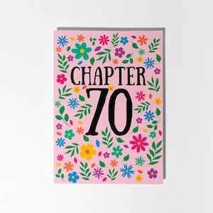 Capítulo 70, Cartão de aniversário de 70 anos com flores brilhantes para ela
