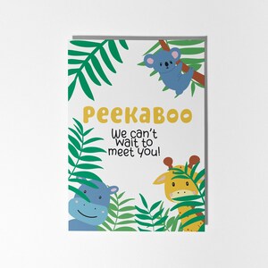 Peekaboo Can't Wait to Meet You, New Baby-wenskaart