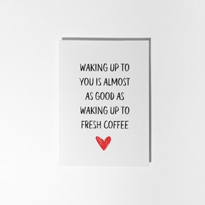 Despertando contigo - Tarjeta de café para San Valentín y aniversario