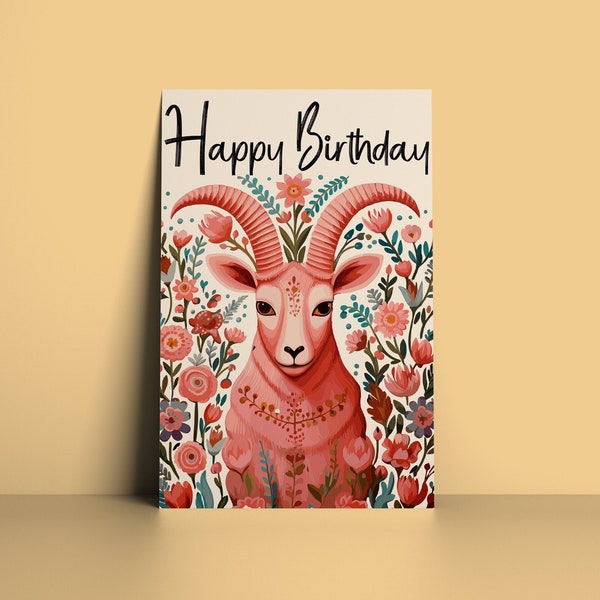 Carte d'anniversaire Capricorne