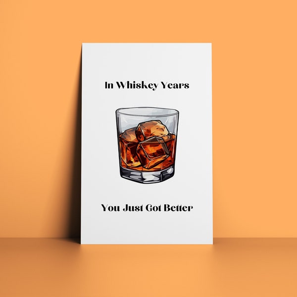 Whisky-Geburtstagskarte, Geburtstagskarte für Ihn, Dad Card