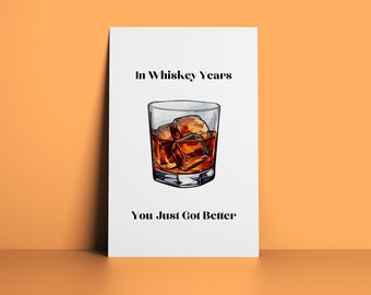 Whiskey Birthday Card, Birthday Card for Him, Dad Card