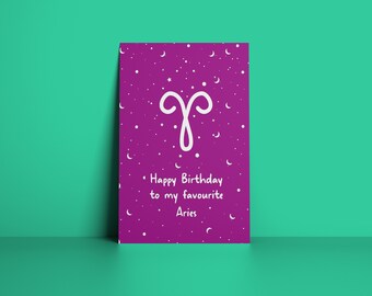 Tarjeta de cumpleaños de Aries - Cumpleaños del signo estelar