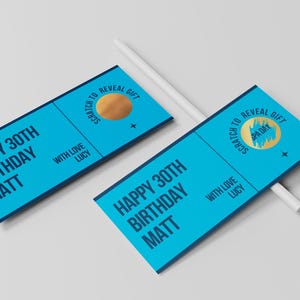 Personalised Scratch-Off Birthday Gift Voucher, Scratch to Reveal Gift