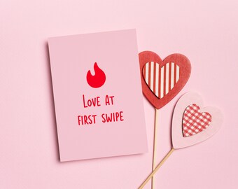 Love at First Swipe Greeting Card