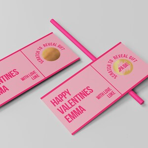 Vale de regalo para raspar de San Valentín, regalo para raspar y revelar