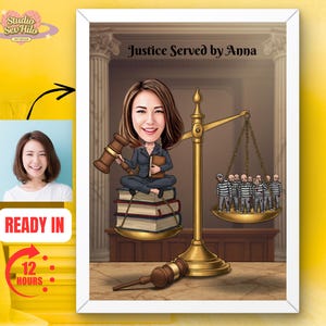 Custom Lawyer Portrait from Photo: Legal Profession Gift (Digital Download