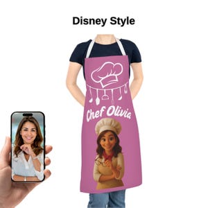 Personalized Photo Apron: Custom Chef Gift for Mom, Wife - Cotton