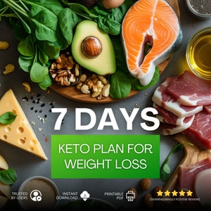 7 Days Keto Diet Plan | Low Carb / Low sugar | Healthy recipes | Meal prep info | Weight loss tips | Printable ebook | Easy to follow