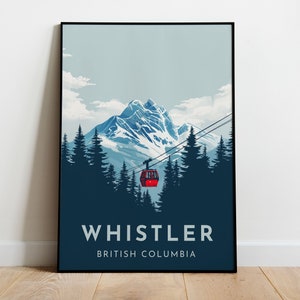 Whistler Ski Resort Reise Poster, Ski Wandkunst, Cabin Decor, Wohnung schlichtes Design, verschneite Berge Wandkunst, digitaler Download druckbare