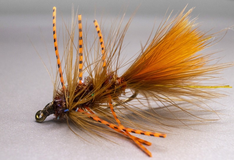10 Mosche Streamer Wooly Bugger Arancioni Con Pallini E Zampe Nere – Pechetruite