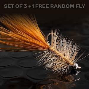 3 Woolly bugger + 1 FREE random fly — Tungsten streamers for fly fishing. Perfect for trout bass panfish pike steelhead striped bass