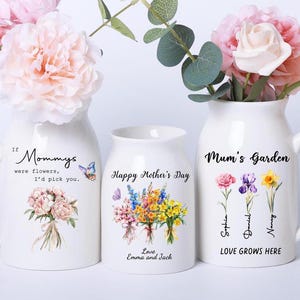 Personalised Flower Vase for Mom- If…were flowers I’d we’d pick you Flower Vase-Grandma & Nana Birthday Vase -Custom Gift for Mother’s Day