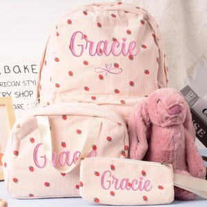 Personalized Kids Backpack/Lunch Bag/Pencil Case Set,First Day of School Gift,Bag With Name,Toddler Backpack,Birthday Gift For Girls