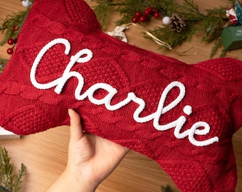 Custom Knitted Dog Stocking,Personalized Christmas Stocking with Name,Bone Pet Stocking,Holiday Decor,Farmhouse stocking,Christmas gift