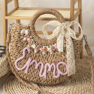 Benutzerdefinierte Stroh Strand Hochzeit Geschenk Tote, Bachelorette Party Gunst Bundle, personalisierte Brautparty Korb, Handbrautdusche Geschenk