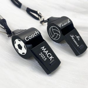 Custom Whistle Necklace Personalized Coach Whistle Engraved Whistle Personalized Teacher Gift Back to School Gift Basketball Soccer Whistle