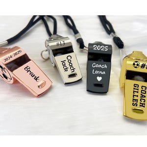 Personalized Whistle Necklace Custom Coach Whistle Personalized Outdoor Coach Gift Stainless Steel Whistle Back to School Teacher Gift