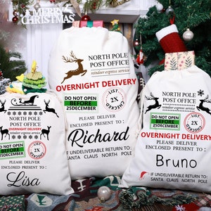 Personalised Name Santa Sack,Custom Kids Sack,Jumbo Santa Bag,Christmas Tree Gift Bag,Special Delivery Christmas Eve Box,Noel Gift Wrap