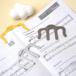 Custom Music Sheet Page Holder Personalized Piano Bookmark Clip Engraved Gift for Musicians Teacher Appreciation Unique Violin Accessory