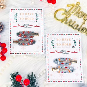 Weihnachts-Haarspangen Set – 6 Stück Mit Geweih, Weihnachtsmann & Lebkuchenmann | Rutschfester Clip Für Mädchen & Frauen