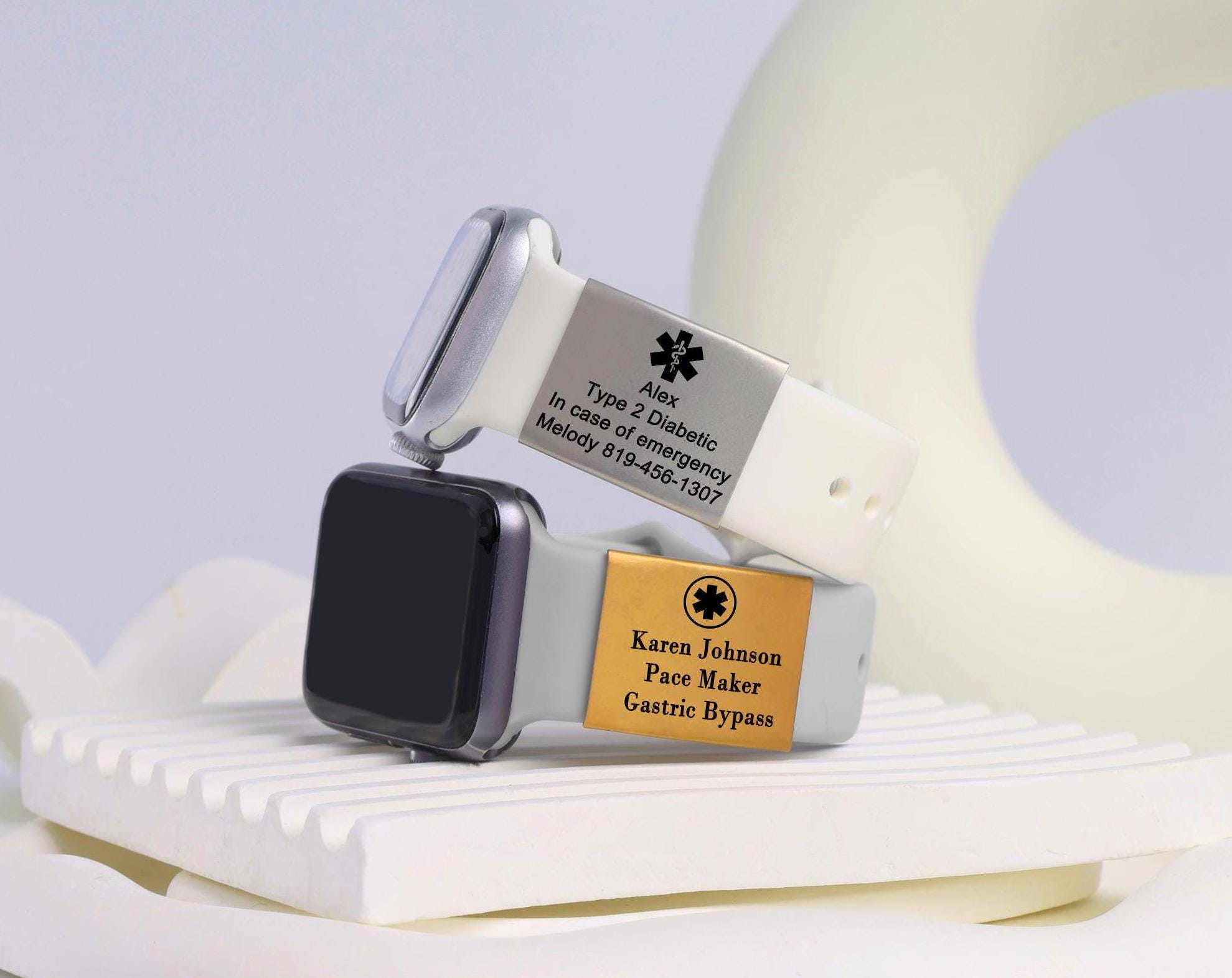 Personalized Medical Alert Tag for Watch Band,engraved Stainless Steel ...