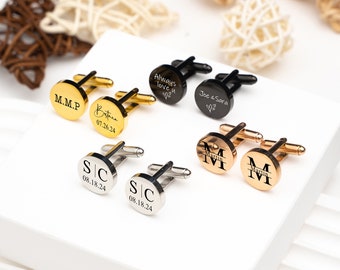 Engraved Initials CuffLinks,Personalized Wedding Cufflinks,Name Cufflinks,Groom Cufflinks,Customized Cufflinks,Groomsmen gift,Wedding Gift