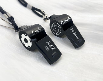 Custom Whistle Necklace Personalized Coach Whistle Engraved Whistle Personalized Teacher Gift Back to School Gift Basketball Soccer Whistle