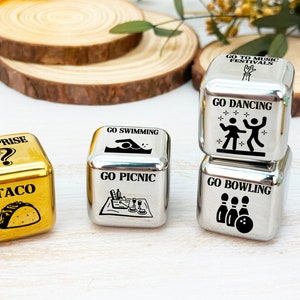 Personalized Food Decision Dice, Custom Date Night Dice,Dice Game,Custom Engraved Dice,Valentine's Day Gift,Couple Gift For Her/Him