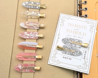 Bridesmaid Proposal Hair Clips | No Crease Hair Clips Set Gold & Silver Hair Clips for Bridesmaids | Hen Party Favors | Bridesmaid Box Gifts