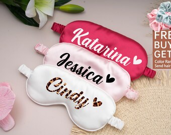 Personalized Sleep Mask for Bridesmaids, Wedding Thank You Gift, Silky Satin Eye Cover, Bachelorette Party Favor, Bride Squad Gift