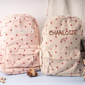 Custom Kids Backpack/Lunch Box/Pencil Pouch Set,Bag With Name,Back to School Gift Kit,Toddler Bookbag,Corduroy Bag,Birthday Gift,Daycare Bag