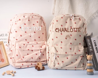 Custom Kids Backpack/Lunch Box/Pencil Pouch Set,Bag With Name,Back to School Gift Kit,Toddler Bookbag,Corduroy Bag,Birthday Gift,Daycare Bag