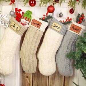 Personalized Family Christmas Stockings,2024 Family Stockings with Engraved Name,Knitted Stockings,Holiday Decor Gift,Christmas Gifts