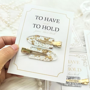 To Have and to Hold Hair Clips|Bridesmaid Proposal idea Gift Essentials|No Crease Bachelorette Hair Clips|Gift Box|Maid of Honor Accessories