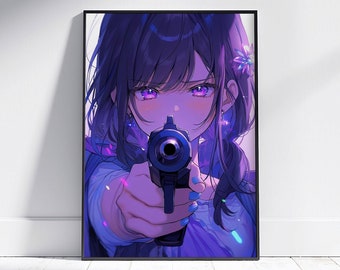 Anime Girl Poster, Anime Gift for friend, Anime Aesthetics, Anime Art Print, Anime Waifu Poster, Japanese art poster, Anime Wall Art