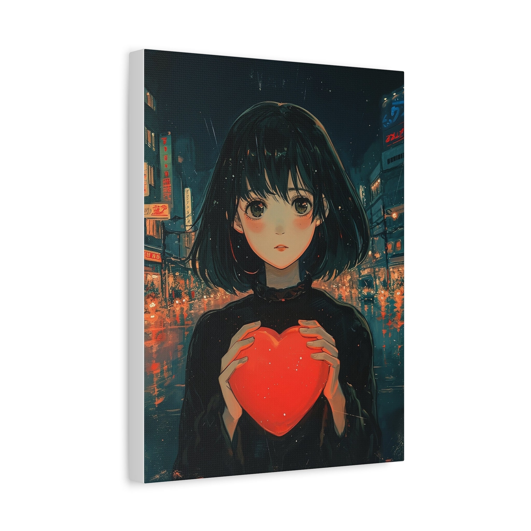 Anime Girl Holding Heart Poster, Japanese Aesthetic, Anime Gift, Anime ...