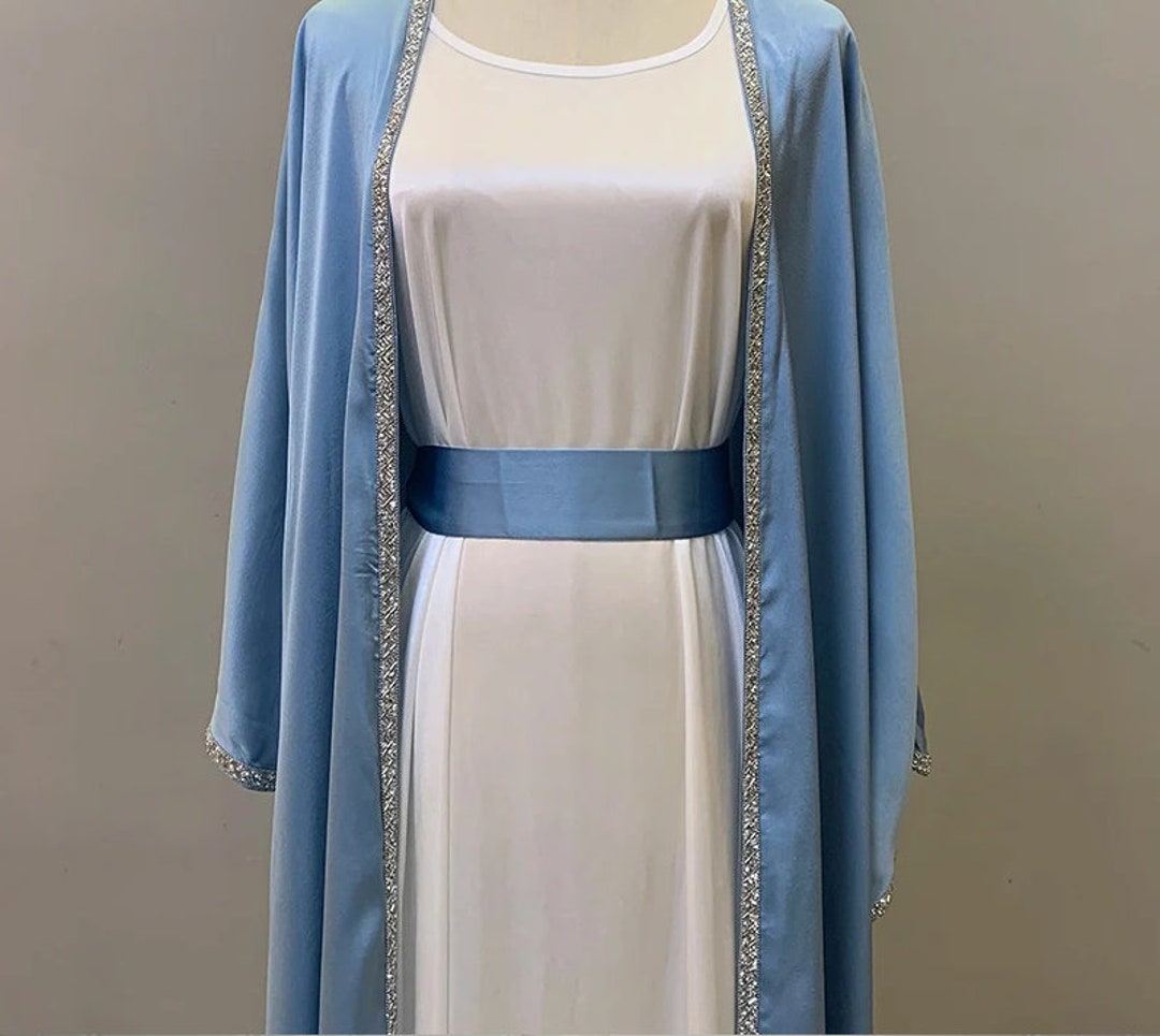 Elegant Eid Ensemble Wholesale Satin Kimono Slip Dress With Etsy