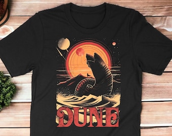 Retro Dune Sandworm and Muad'dib Shirt, Limited Dune in 10 Colors Tee