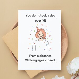 Cartão de feliz aniversário hilariante - Cartão de aniversário engraçado para ela - Cartão de aniversário bobo - Humor espirituoso para ela