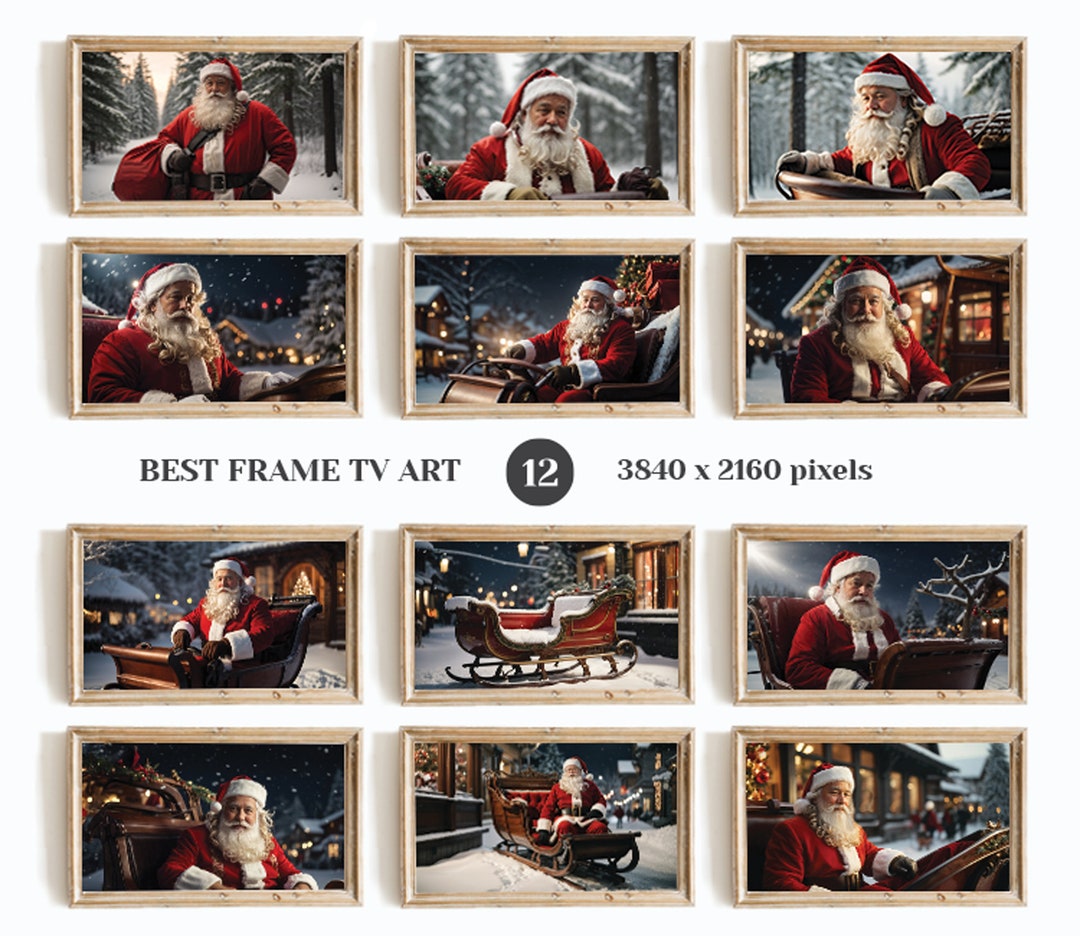 Christmas Frame TV Art Set of 12 Samsung Frame TV Christmas Etsy