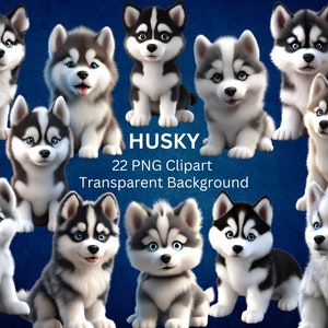 Husky, 22 PNG Clipart Bundle, Instant Download, Commercial & Personal Use