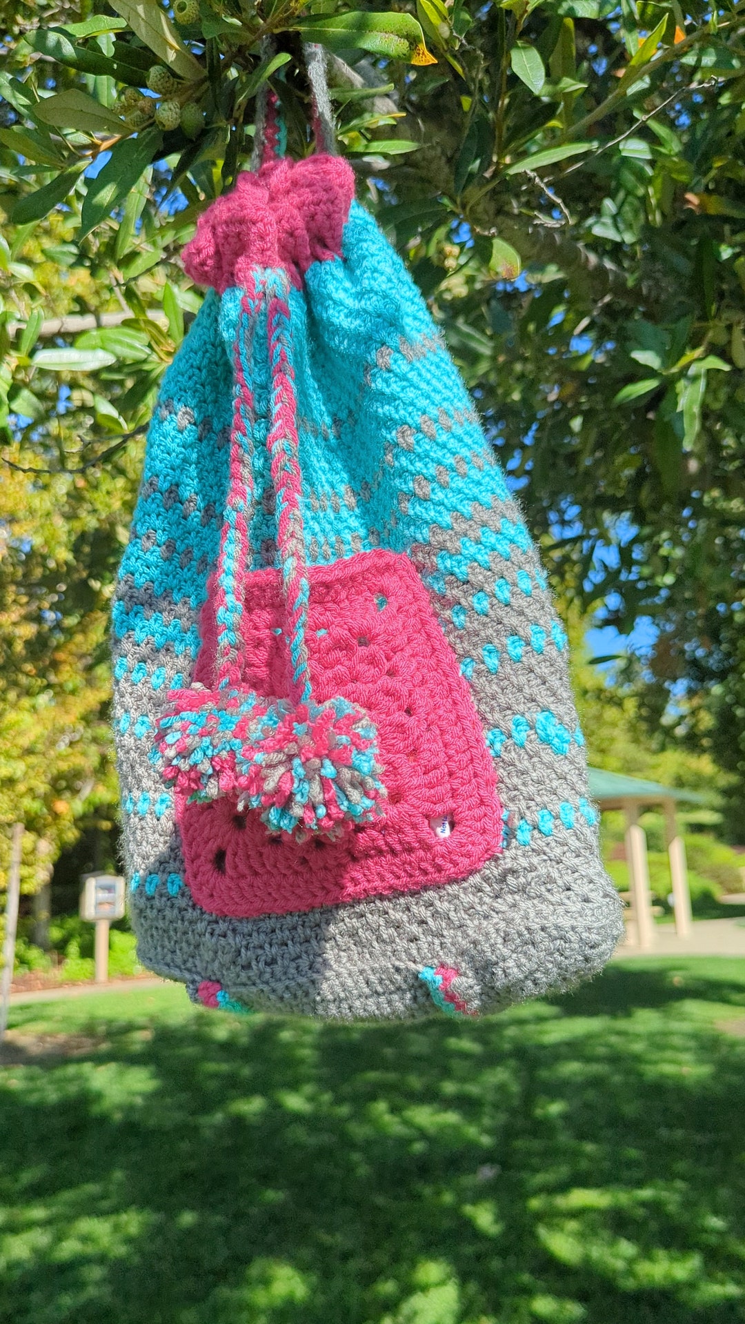 Lahaina Drawstring Backpack Crochet Bag Pattern - Etsy